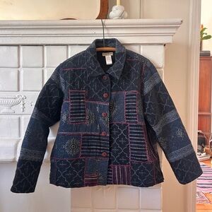 Patchwork Women's Jacket - Blue and Pink